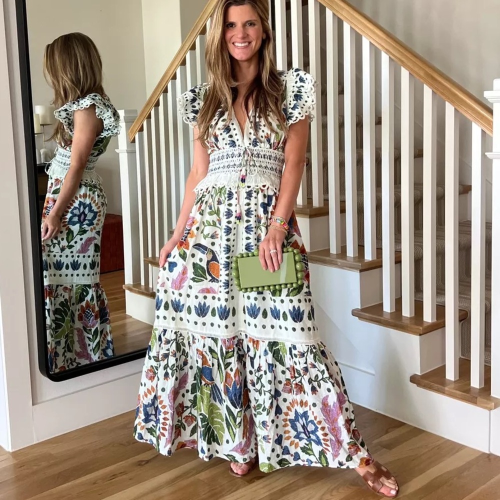 Farm Rio Summer Garden Dress Large